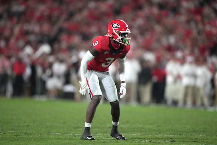 Georgia Bulldogs defensive back Kamari Lassiter (3) against the UAB Blazers in the second half at Sanford Stadium.